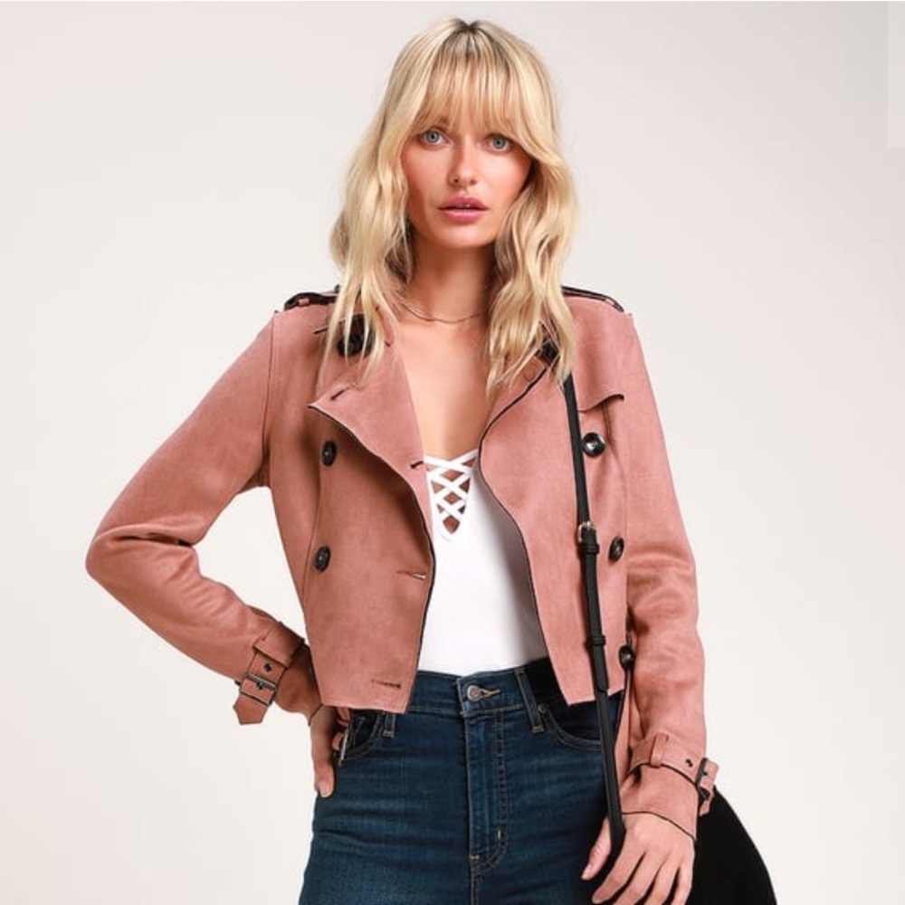 NWT suede moto trench coat/jacket Sz XS - Picture 1 of 8